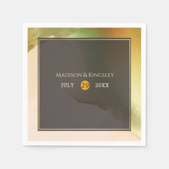 Fab Chartreuse 🤵 Bold & Stylish Budget Wedding Napkin (Front)