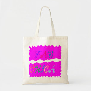 FAB CHICA logo embroidered look radiant vivid pink Tote Bag