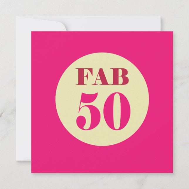 Fab Fifty 50th Birthday Invitation (Front)