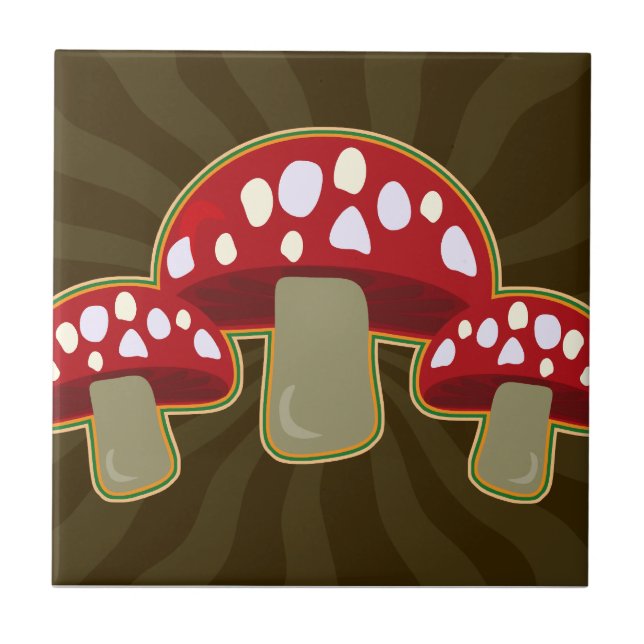 Fab Fungi Mushrooms Tile (Front)