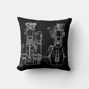 FaB MeChaNiCal DrAwinG BlUEpRiNT BlAcK AnD WhITe! Cushion