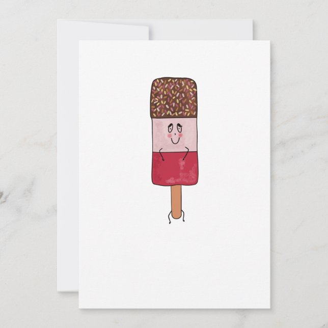 Fab popsicle, ice lolly theme invitation (Front)