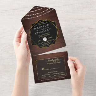Fab Rustic Wood All In One Invitation