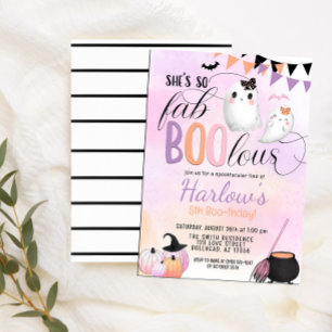 FabBOOlous Ghost Pastel Halloween Birthday  Invitation