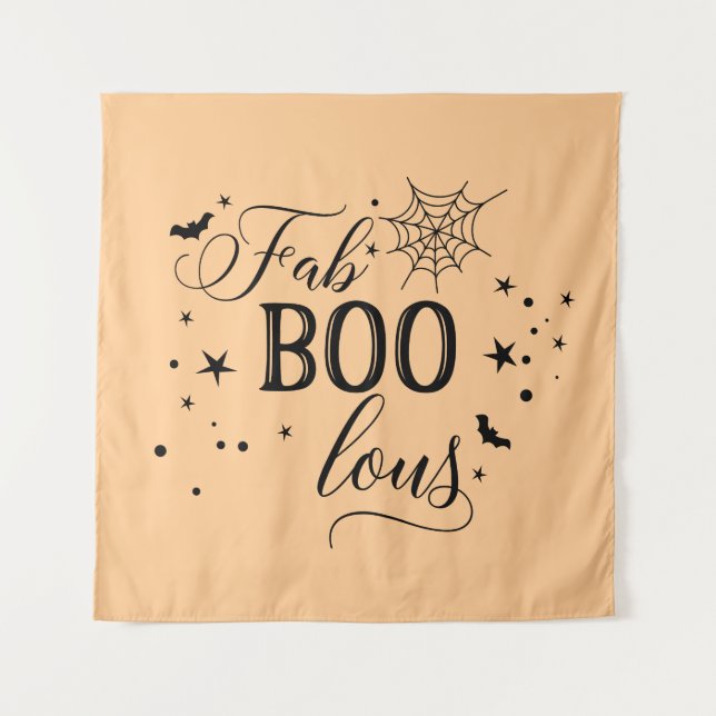 FabBOOlous Halloween orange Backdrop party  Tapestry (Front)