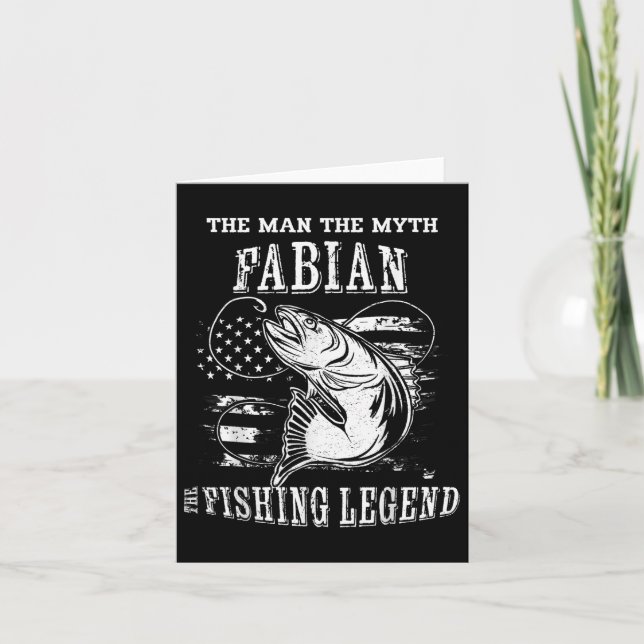 Fabian Man Myth Fishing Legend Personalised Name  Card (Front)