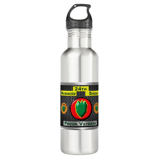 Fabled 24th Mechanised Infantry Division 710 Ml Water Bottle (Front)