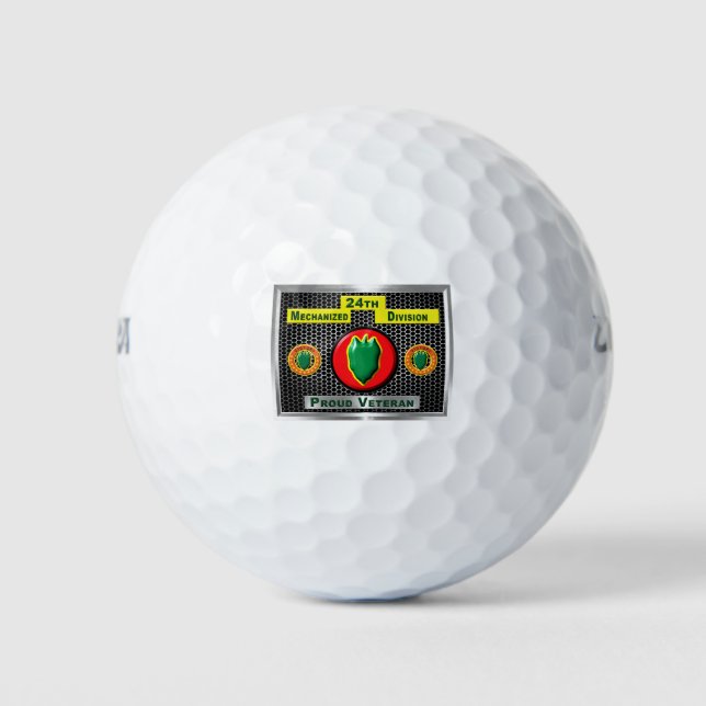 Fabled 24th Mechanised Infantry Division Golf Balls (Front)