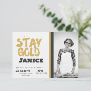 Fabolous Gold Golden 50th Personalised Invitation