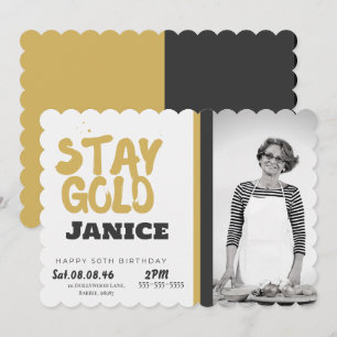 Fabolous Gold Golden 50th Personalized Invitation