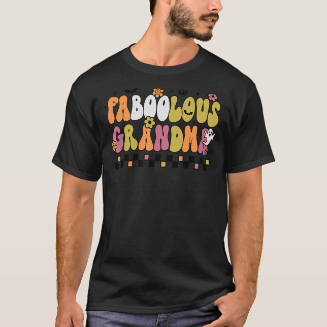 Faboolous Granny Retro Halloween Ghost Witchy Spoo T-Shirt (Front)