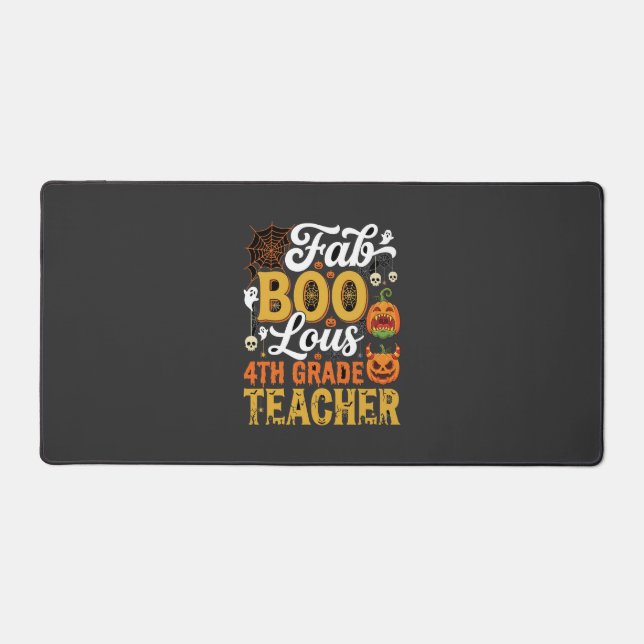 Faboolous Halloween 4th Grade Teacher Desk Mat (Front)