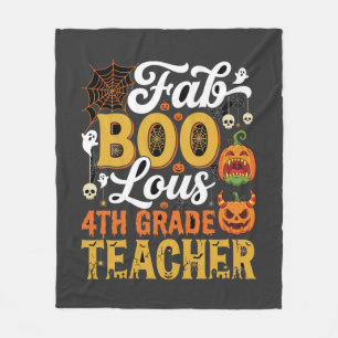 Faboolous Halloween 4th Grade Teacher Fleece Blanket