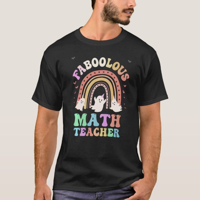 FABOOLOUS MATH TEACHER Costume This Is My Spooky V T-Shirt (Front)