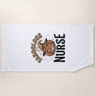 Faboolous Nurse Halloween Pumpkin Vintage Shirt De Beach Towel