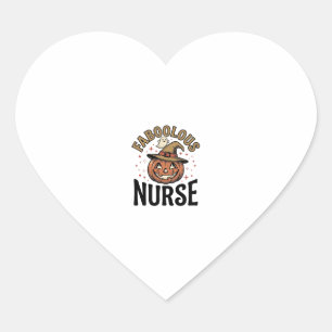 Faboolous Nurse Halloween Pumpkin Vintage Shirt De Heart Sticker