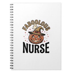 Faboolous Nurse Halloween Pumpkin Vintage Shirt De Notebook
