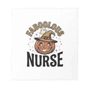 Faboolous Nurse Halloween Pumpkin Vintage Shirt De Notepad