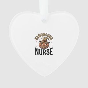 Faboolous Nurse Halloween Pumpkin Vintage Shirt De Ornament