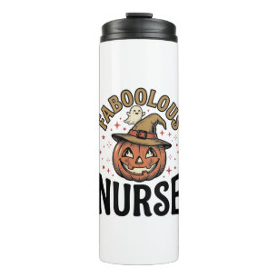 Faboolous Nurse Halloween Pumpkin Vintage Shirt De Thermal Tumbler