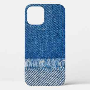 Fabric Blue Jeans Background, Denim texture iPhone 12 Case