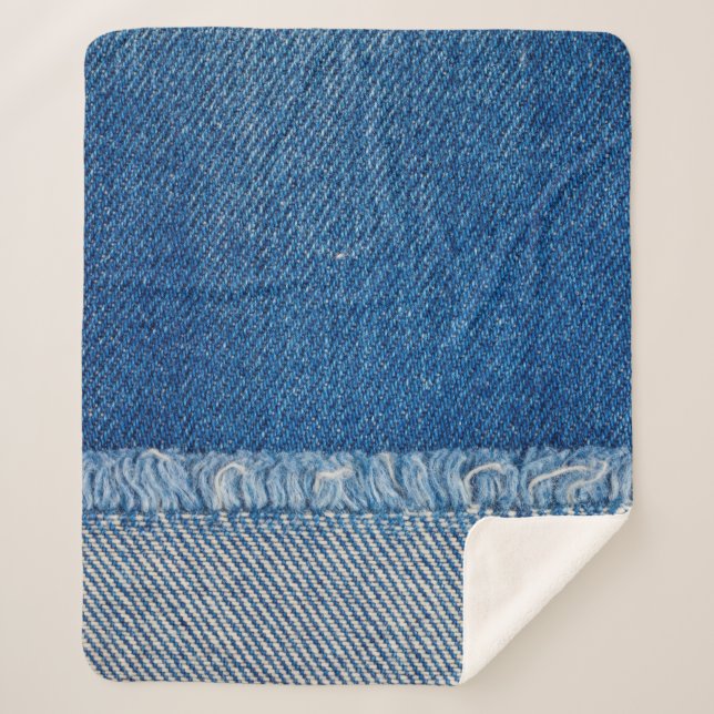 Fabric Blue Jeans Background, Denim texture Sherpa Blanket (Front)