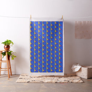 fabric Blue purple yellow star