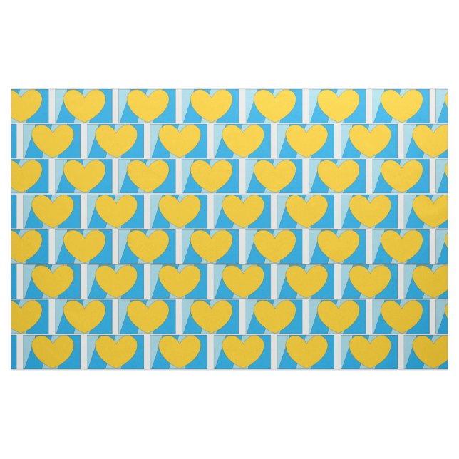 Fabric, blue with yellow hearts fabric (Fat Quarter)
