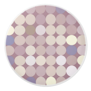 Fabric circles abstract pattern ceramic knob