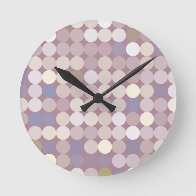 Fabric circles abstract pattern round clock (Front)