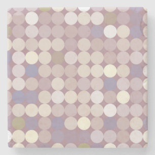 Fabric circles abstract pattern stone coaster