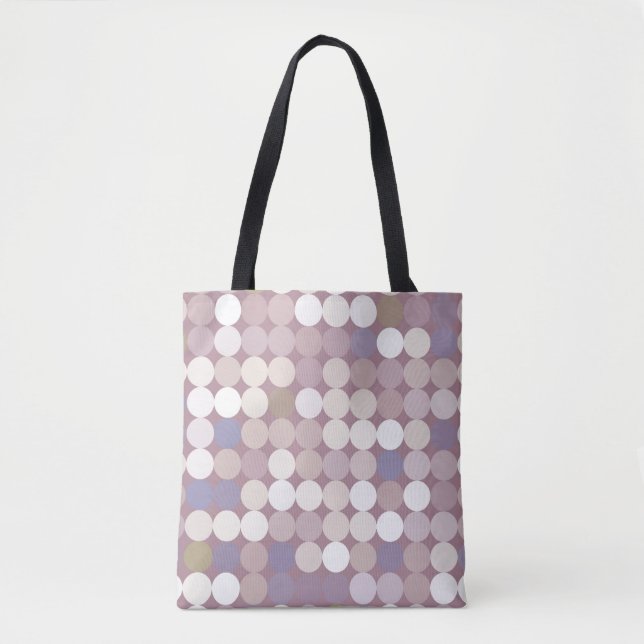 Fabric circles abstract pattern tote bag (Front)