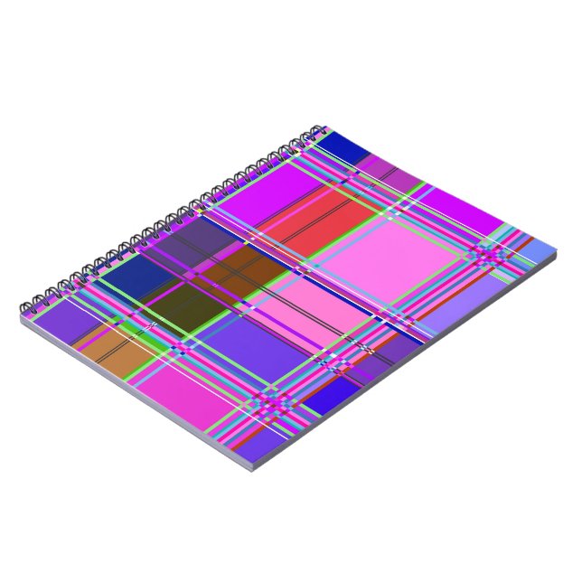 Fabric Cloth Colours Squares Spiral Notebook (Left Side)