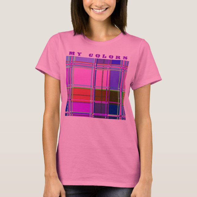 Fabric Cloth Colours Squares T-Shirt (Front)