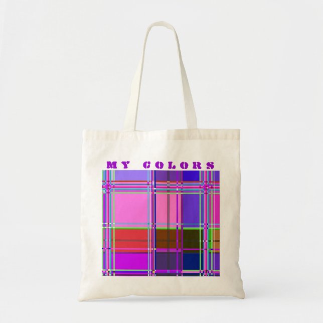 Fabric Cloth Colours Squares Tote Bag (Front)