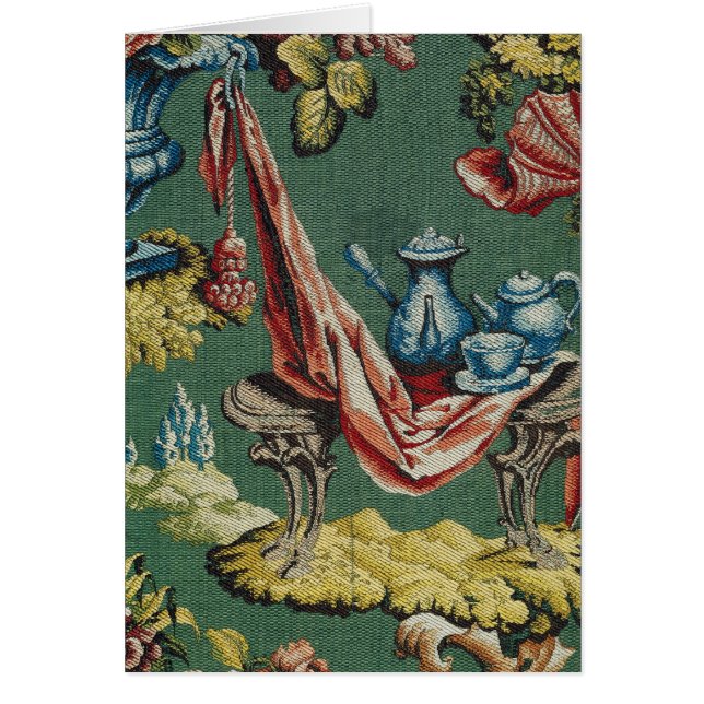 Fabric depicting a chocolate pot and a teapot (Front)