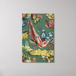 Fabric depicting a chocolate pot and a teapot canvas print