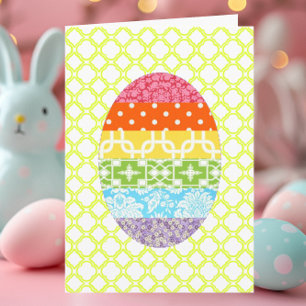 Fabric Easter Egg Easter Card