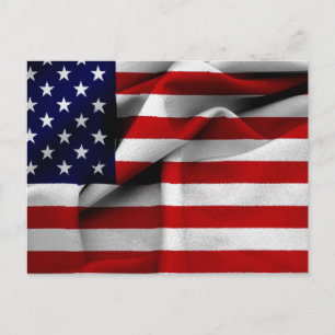 Fabric Effect US Flag Postcard