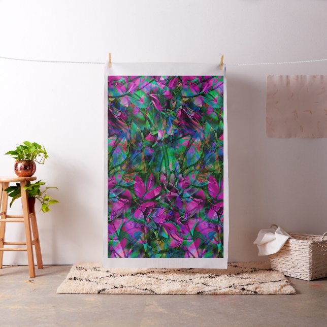 Fabric Floral Abstract Stained Glass (In Situ)
