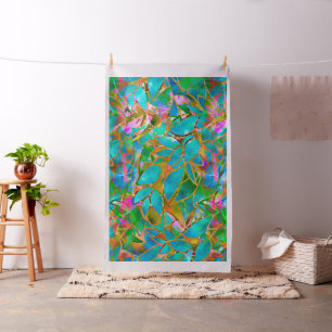 Fabric Floral Abstract Stained Glass