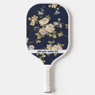 Fabric floral pattern pickleball paddle