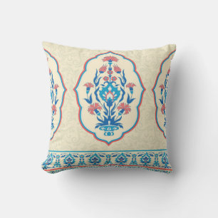 Fabric floral seamless pattern in ethnic style cushion