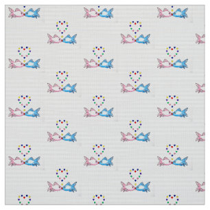 Fabric: "Kissing Fish" with Hearts Fabric