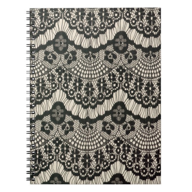 Fabric lace openwork.  Fabric lace floral ornament Notebook (Front)