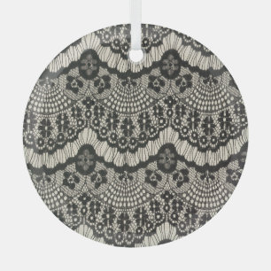 Fabric Lace Ornament on White.