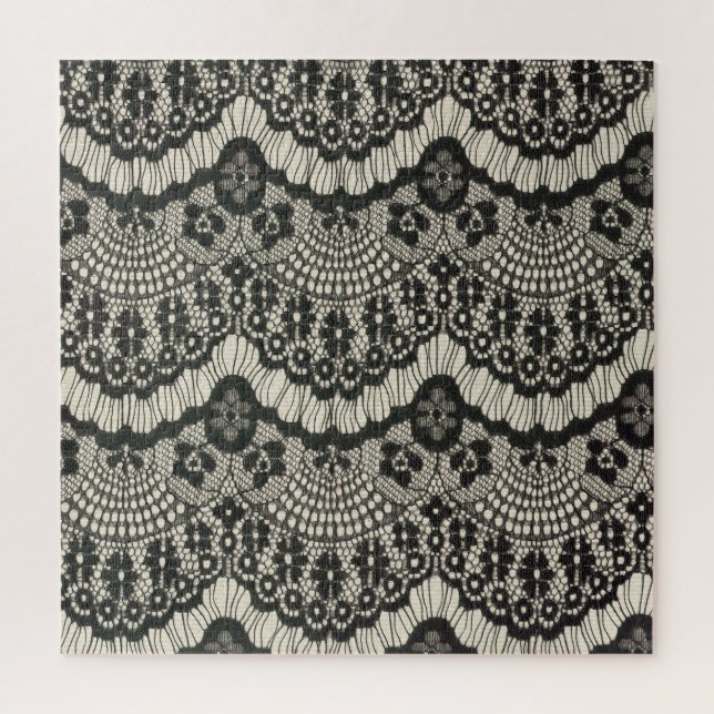 Fabric Lace Ornament on White. Jigsaw Puzzle (Vertical)