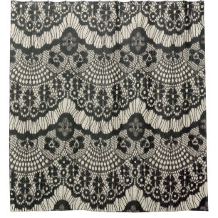 Fabric Lace Ornament on White. Shower Curtain