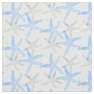 fabric Nautical starfish beach blue
