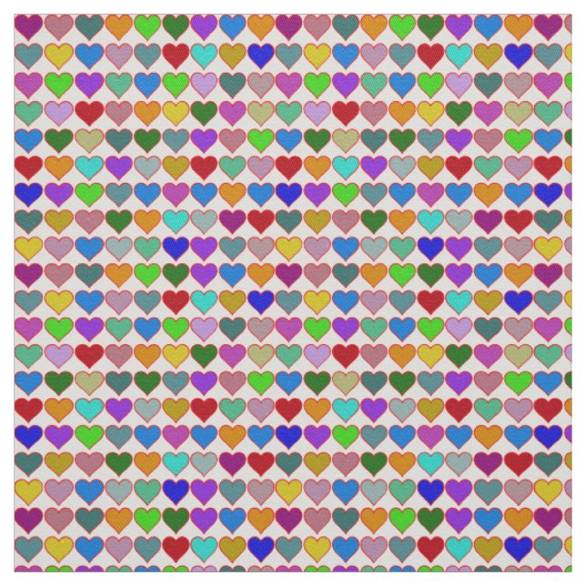 fabric of colorful hearts pattern (Swatch)